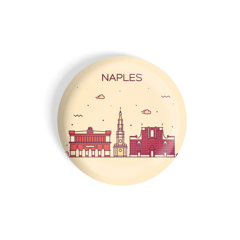 dhcrafts Round Fridge Magnet Brown Color Naples Glossy Finish Design Pack of 1 (58 mm)